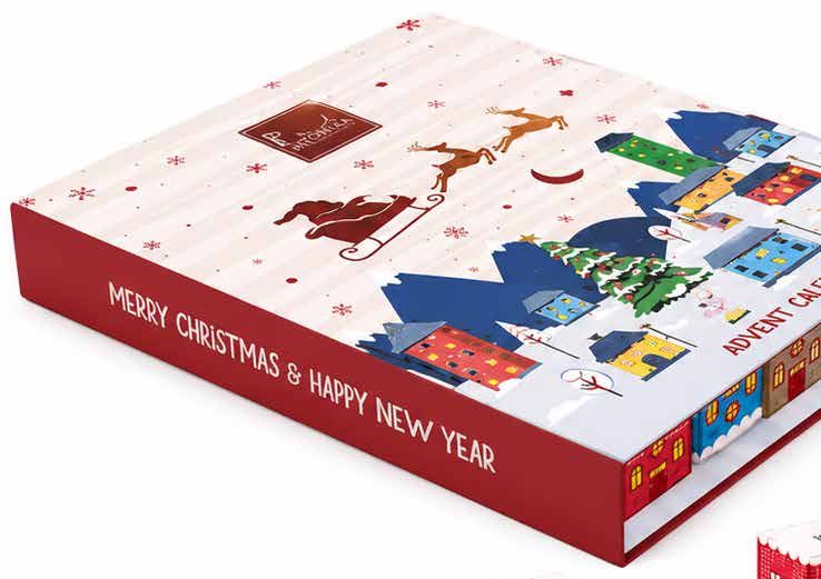 Adventskalender als Weihnachtsbuch mit Häuschen